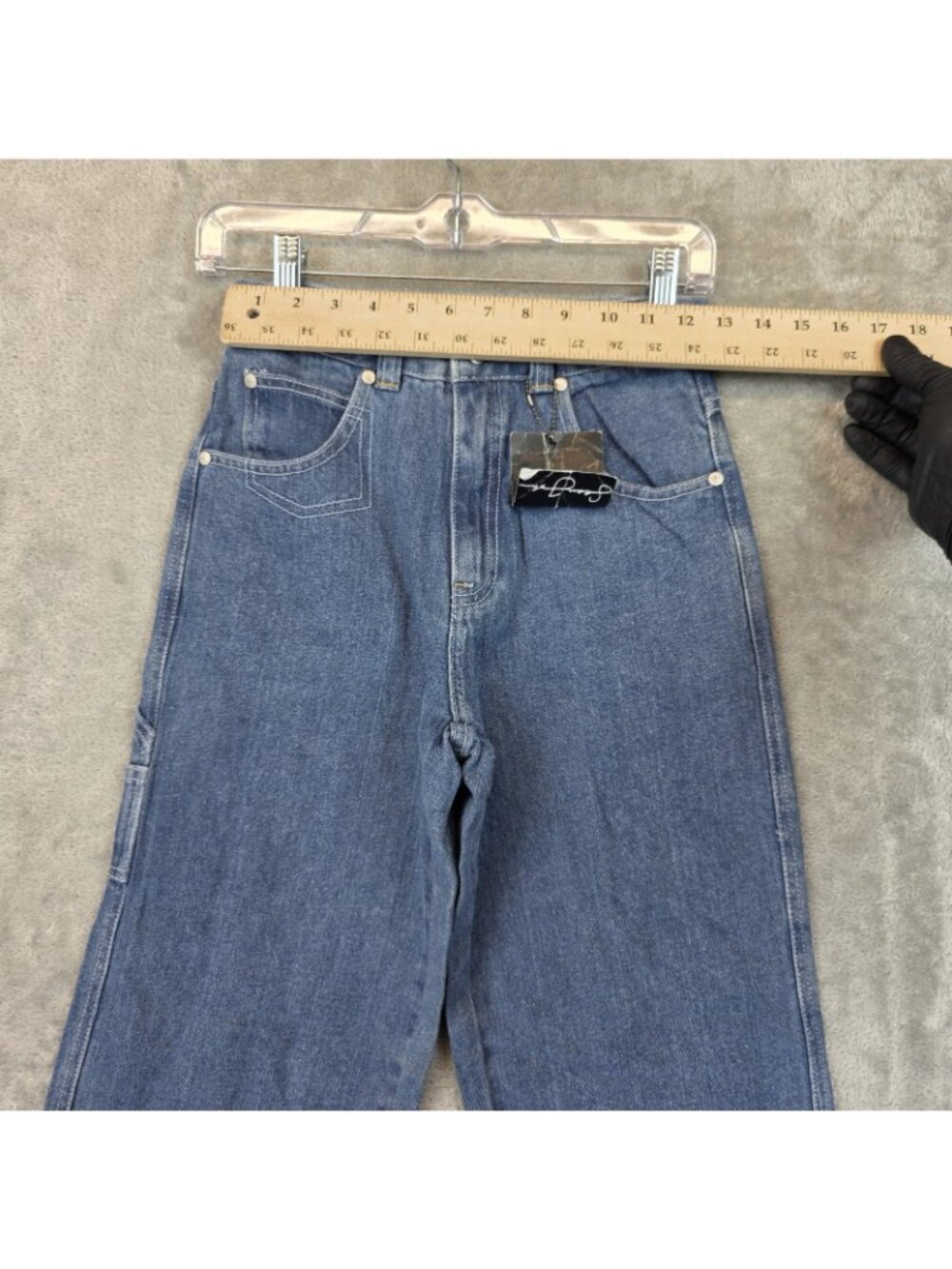 Sean John Jeans Boys Size 12 Blue Denim Carpenter Wide Leg Baggy Fit Y2K - Picture 7 of 12